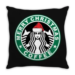 Christmas With Coffee Throw Pillow