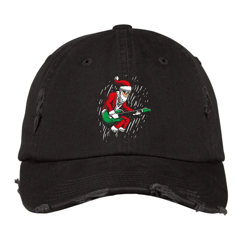 Santa Playing Guitar Christmas Pajama Musician Vintage Cap 1 Santa Playing Guitar Christmas Pajama Musician Vintage Cap