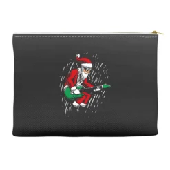 Santa Playing Guitar Christmas Pajama Musician Accessory Pouches