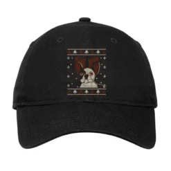 Ugly Christmas French Bulldog Puppy With Reindeer Adjustable Cap