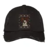Ugly Christmas French Bulldog Puppy With Reindeer Vintage Cap