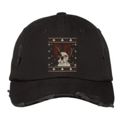 Ugly Christmas French Bulldog Puppy With Reindeer Vintage Cap