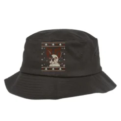 Ugly Christmas French Bulldog Puppy With Reindeer Bucket Hat