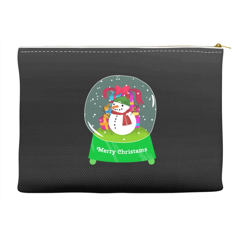 Snow Globe Funny Xmas Snowman Snowflakes Christmas Accessory Pouches 1 Snow Globe Funny Xmas Snowman Snowflakes Christmas Accessory Pouches