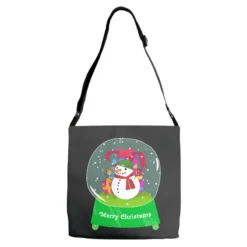 Snow Globe Funny Xmas Snowman Snowflakes Christmas Adjustable Strap Totes
