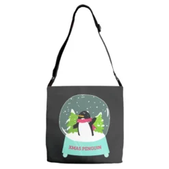 Snow Globe Penguin Christmas Tree Believe Xmas Gif Adjustable Strap Totes