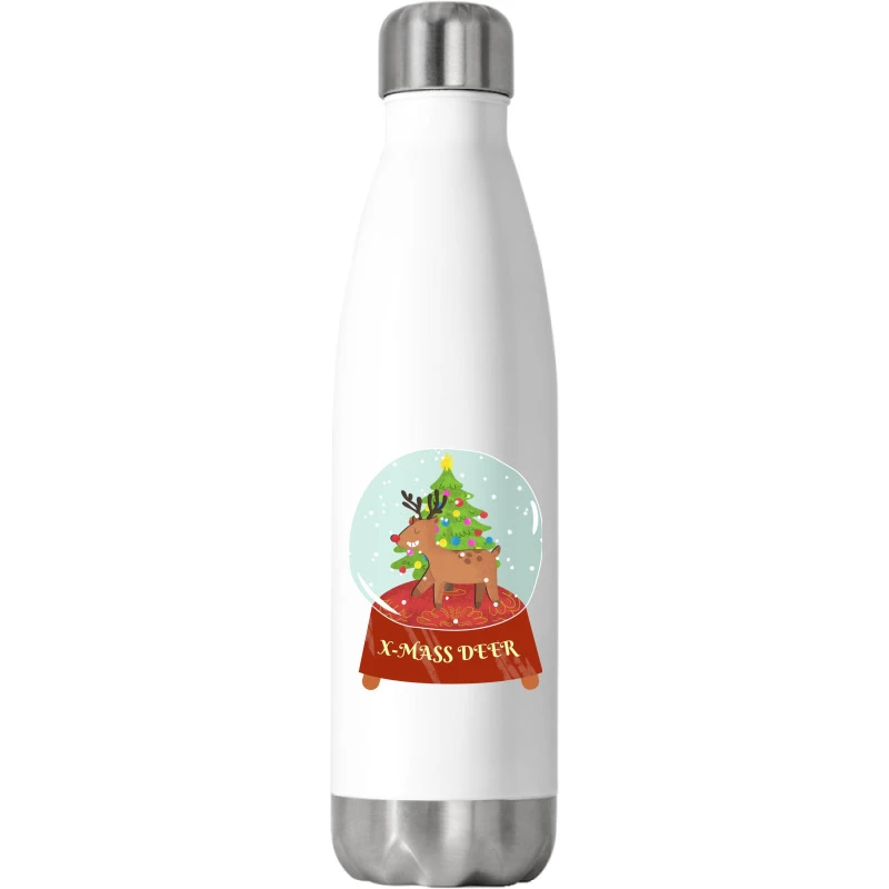 Snow Globe Reindeer Christmas Tree Believe Rudolph Stainless Steel Water Bottle 1 Snow Globe Reindeer Christmas Tree Believe Rudolph Stainless Steel Water Bottle