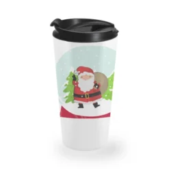Snow Globe Santa Claus Christmas Tree Believe Xmas Travel Mug