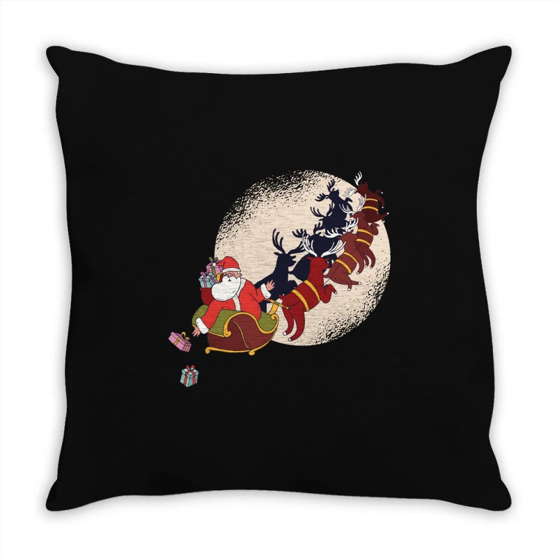 Santa Riding Reindeers Funny Christmas Xmas Matchi Throw Pillow 1 Santa Riding Reindeers Funny Christmas Xmas Matchi Throw Pillow