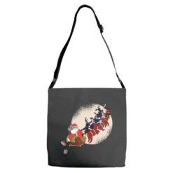 Santa Riding Reindeers Funny Christmas Xmas Matchi Adjustable Strap Totes