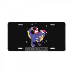 Santa Riding Dinosaur Ugly Christmas Xmas Matching License Plate