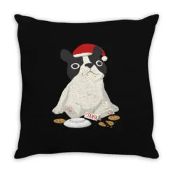 Santa English Bulldog Cookie Christmas Dog Lov Throw Pillow