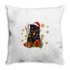 Black Cat Meowy Christmas Throw Pillow