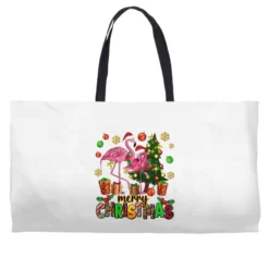 Flamingo Merry Christmas Weekender Totes