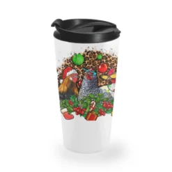 Christmas Party And Chickens Travel Mug