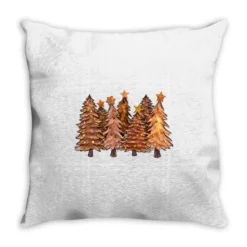Melanin Christmas Trees With Lights Throw Pillow