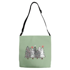 Black And White Christmas Trees With Lights Adjustable Strap Totes