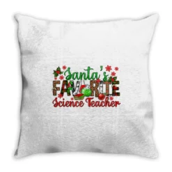 Santa's Favorite Science Teacher Christmas Throw Pillow