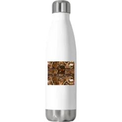 Afro Messy Bun Melanin Christmas Stainless Steel Water Bottle