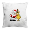 Santa Reindeer Christmas Throw Pillow