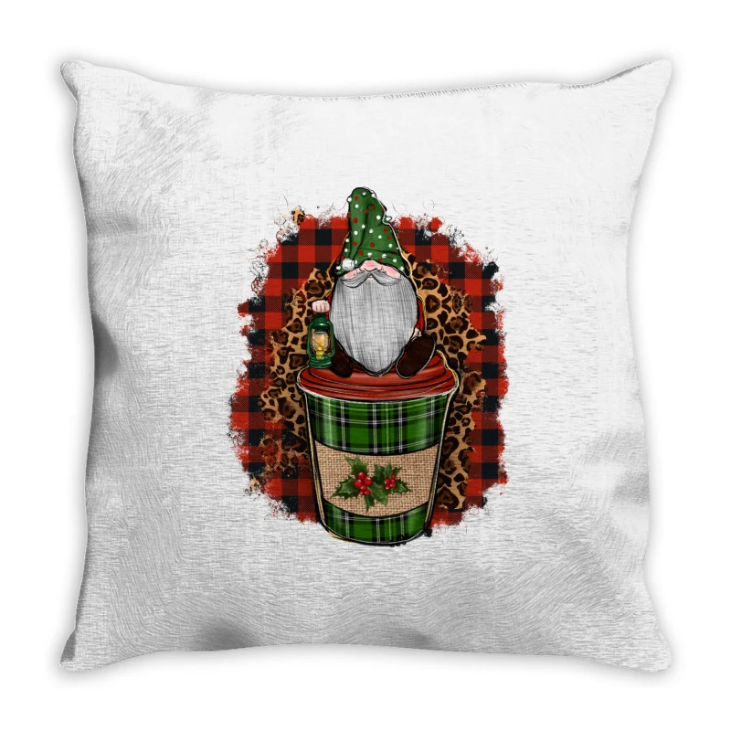 Gnomes With Coffee Christmas Throw Pillow 1 Gnomes With Coffee Christmas Throw Pillow