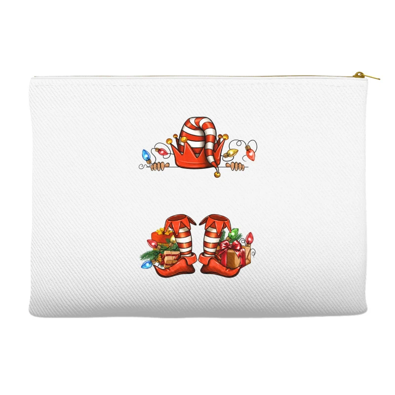 Personalized Red Christmas Elf Accessory Pouches 1 Personalized Red Christmas Elf Accessory Pouches