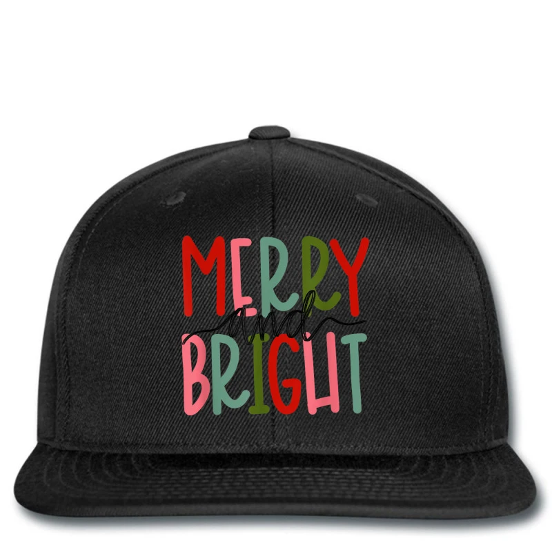 Merry And Bright Christmas Printed Hat 1 Merry And Bright Christmas Printed Hat