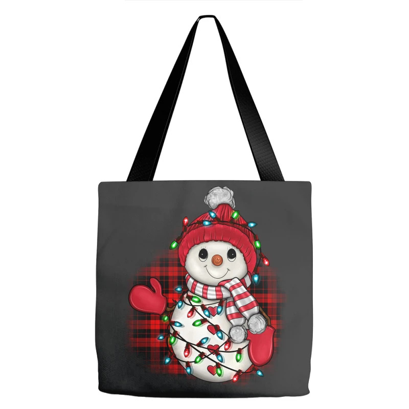 Christmas Snowman Lights Tote Bags 2 Christmas Snowman Lights Tote Bags - Image 2