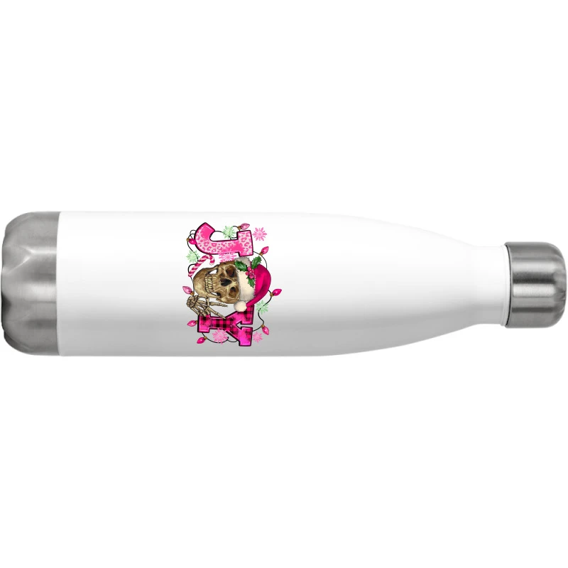 Pink Christmas Joy Skeleton Stainless Steel Water Bottle 2 Pink Christmas Joy Skeleton Stainless Steel Water Bottle - Image 2