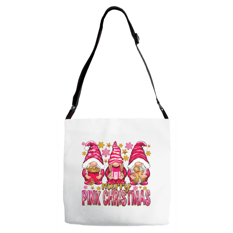 Merry Pink Christmas Gnomes Adjustable Strap Totes 2 Merry Pink Christmas Gnomes Adjustable Strap Totes - Image 2