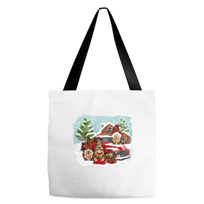 Christmas Gnomes With Red Truck Tote Bags 2 Christmas Gnomes With Red Truck Tote Bags - Image 2