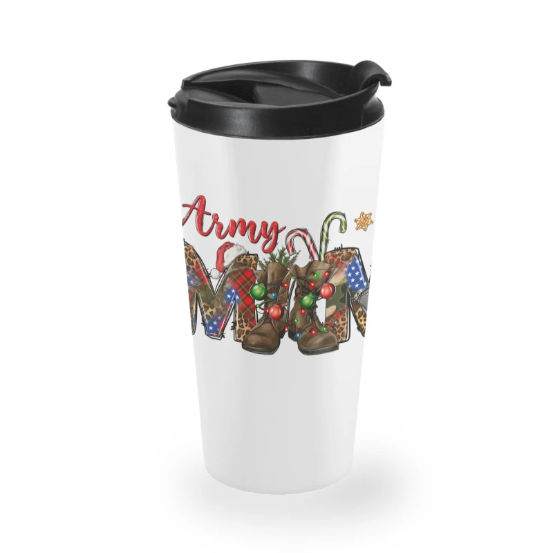 Christmas Army Mom Travel Mug 2 Christmas Army Mom Travel Mug - Image 2