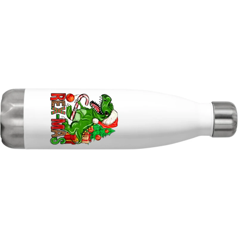 Rex-mas Christmas T-Rex Stainless Steel Water Bottle 2 Rex-mas Christmas T-Rex Stainless Steel Water Bottle - Image 2