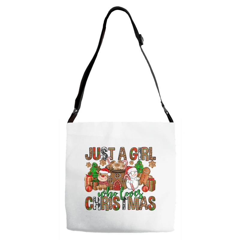 Just A Girl Who Loves Christmas Adjustable Strap Totes 2 Just A Girl Who Loves Christmas Adjustable Strap Totes - Image 2