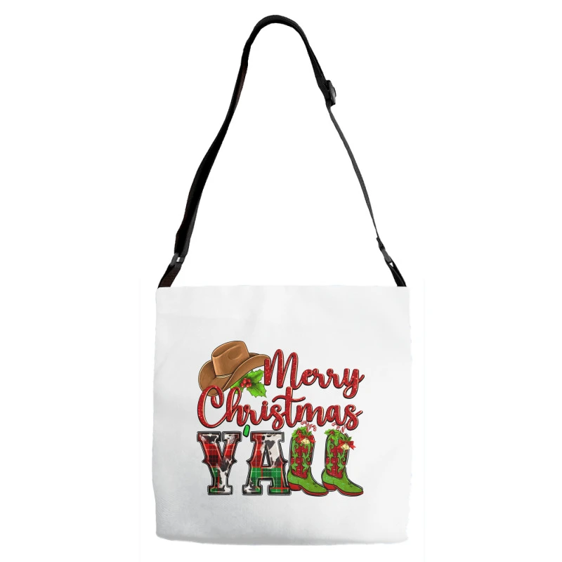 Merry Christmas Y'all Cowboy Adjustable Strap Totes 2 Merry Christmas Y'all Cowboy Adjustable Strap Totes - Image 2