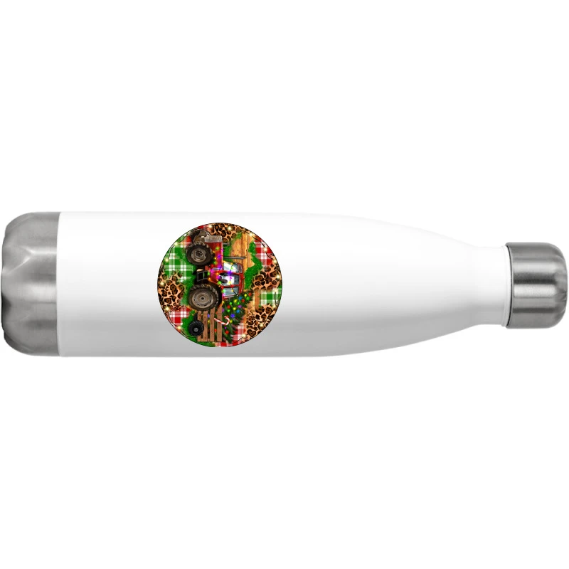 Christmas Farm Red Tractor Stainless Steel Water Bottle 2 Christmas Farm Red Tractor Stainless Steel Water Bottle - Image 2