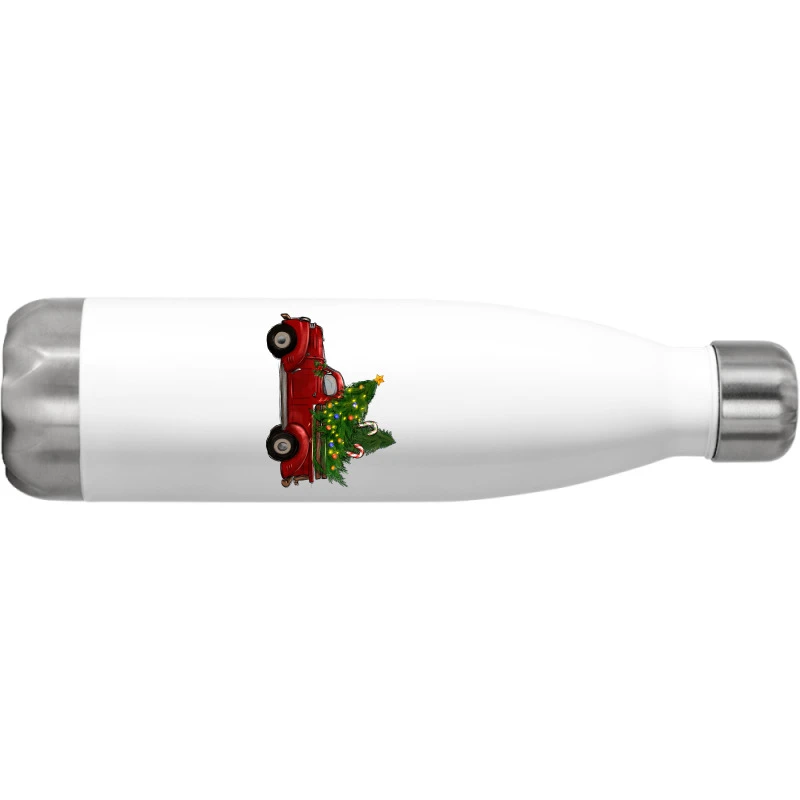 Christmas Trees With Truck Stainless Steel Water Bottle 2 Christmas Trees With Truck Stainless Steel Water Bottle - Image 2