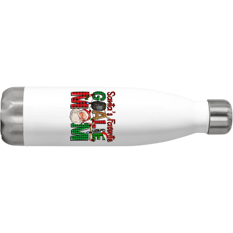 Santa's Favorite Hockey Goalie Mom Christmas Stainless Steel Water Bottle 2 Santa's Favorite Hockey Goalie Mom Christmas Stainless Steel Water Bottle - Image 2