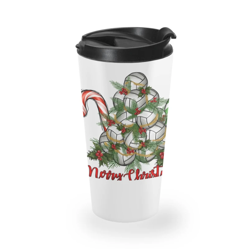 Merry Christmas Volleyball Travel Mug 2 Merry Christmas Volleyball Travel Mug - Image 2