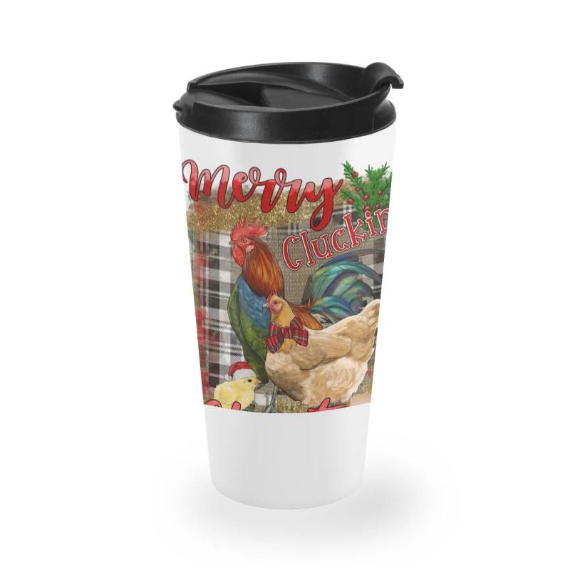 Merry Cluckin' Christmas Travel Mug 2 Merry Cluckin' Christmas Travel Mug - Image 2