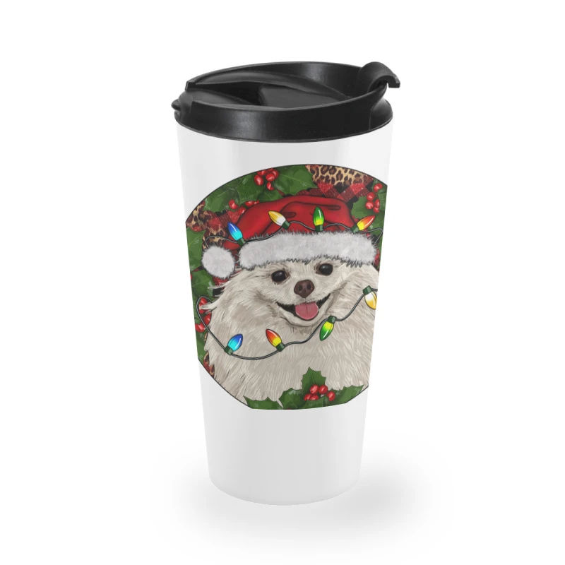 Christmas Pomeranian Travel Mug 2 Christmas Pomeranian Travel Mug - Image 2