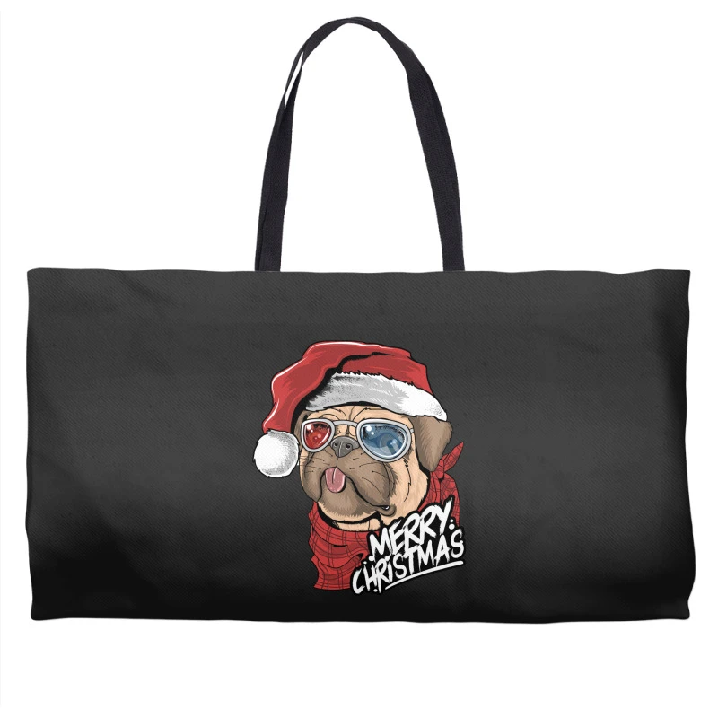 Santa Pug Christmas Merry Pugmas Dog Lover Xma Weekender Totes 2 Santa Pug Christmas Merry Pugmas Dog Lover Xma Weekender Totes - Image 2